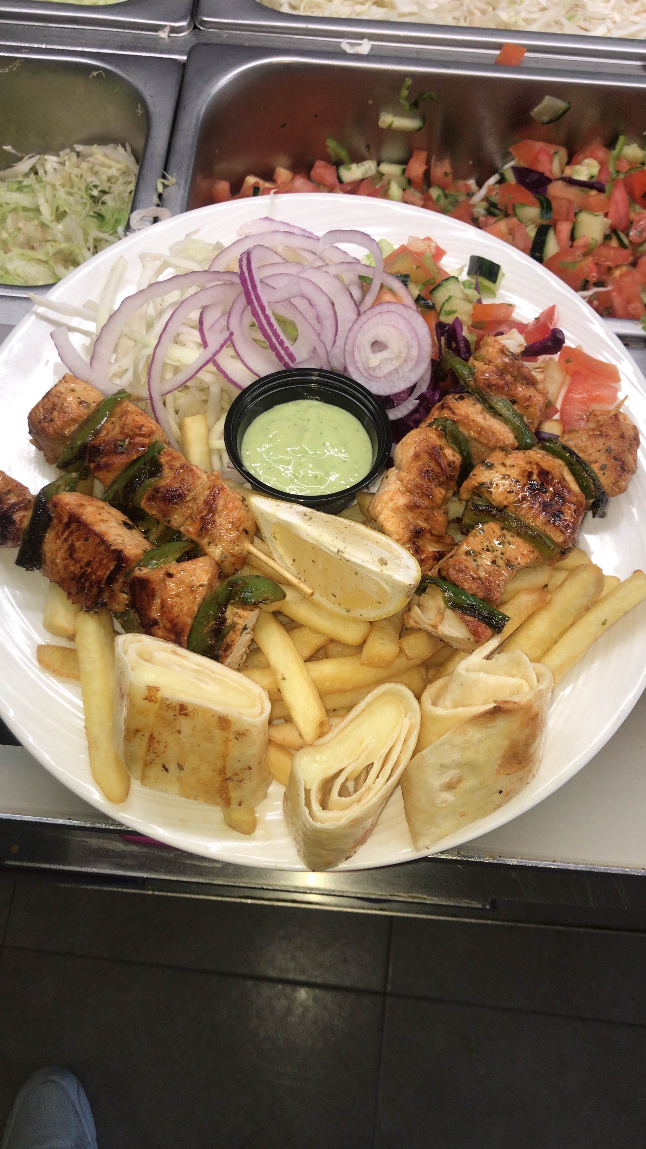 plato pincho de pollo
